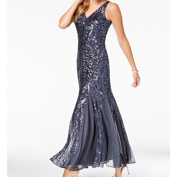 Nightway, a V-neck w/ an array of sequin embellishments on a flowing silhouette - Picture 15 of 15